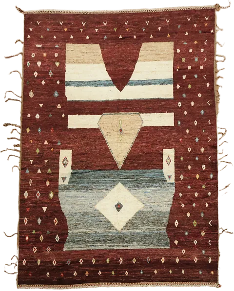 Artful Elegance: Unique Patterned Moroccan Rug with Subtle Color Hues 10x14
