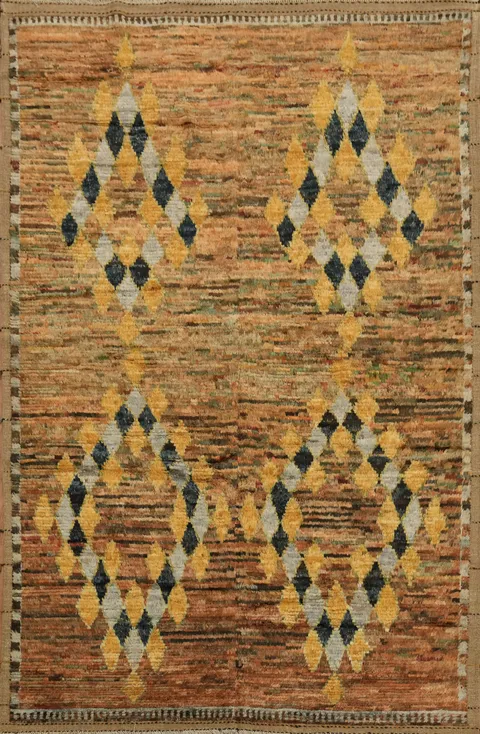 Geometric Moroccan Wool Area Rug 7x10