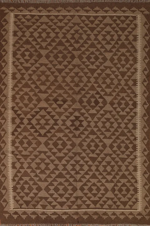 Geometric Kilim Oriental Wool Area Rug 5x7