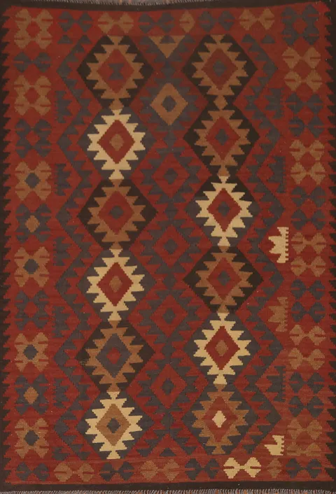 Tribal Kilim Wool Area Rug 5x6