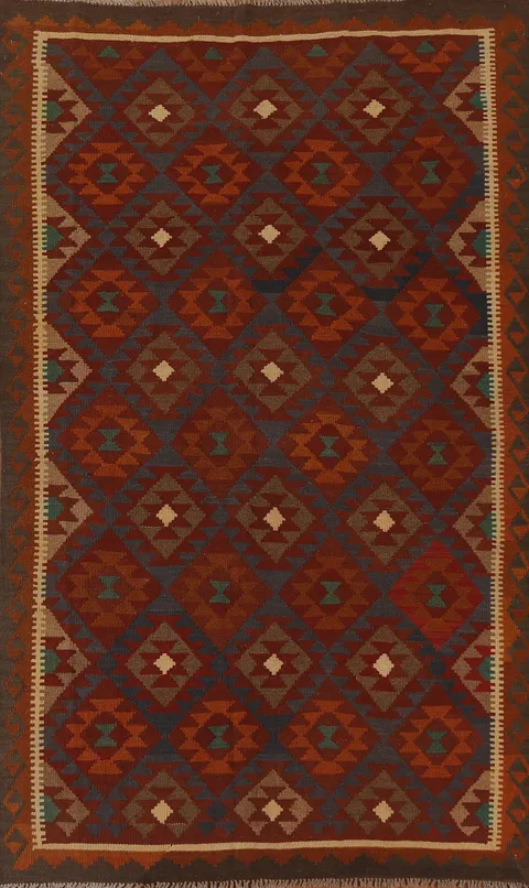 Geometric Kilim Oriental Wool Area Rug 5x8