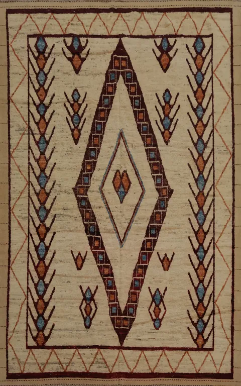 Handcrafted Beauty Traditional Geometric Moroccan Area Rug 9x13