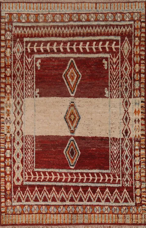 Geometric Wool Moroccan Area Rug 6x8