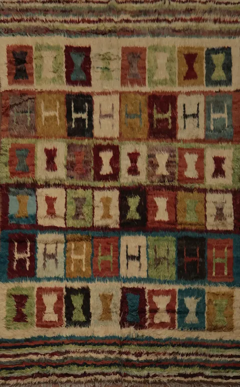 Geometric Moroccan Berber Wool Area Rug 7x10
