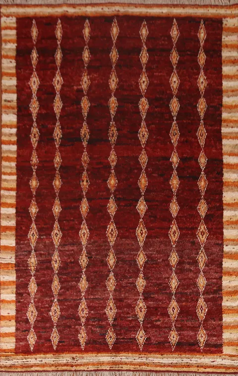 Geometric Red Moroccan Area Rug 6x8