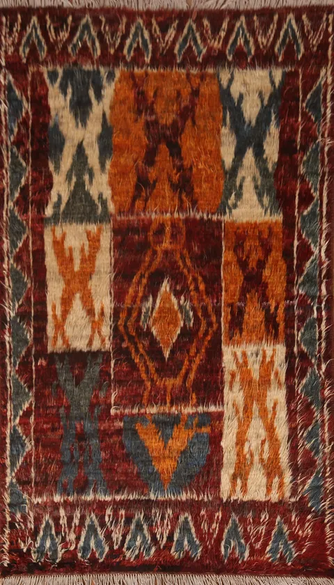 Geometric Moroccan Berber Wool Area Rug 4x6