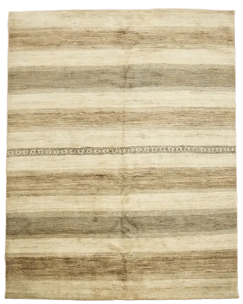 Striped Gabbeh Kashkoli Modern Area Rug 7x8