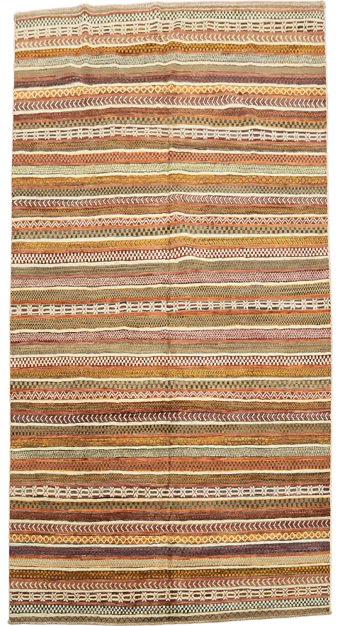 Striped Gabbeh Kashkoli Wool Area Rug 7x10