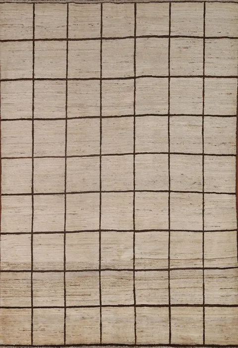 Checkered Gabbeh Kashkoli Wool Area Rug 5x7