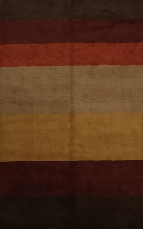 Natural Hue Striped Gabbeh Area Rug 7x10 for Elegant Home Decor