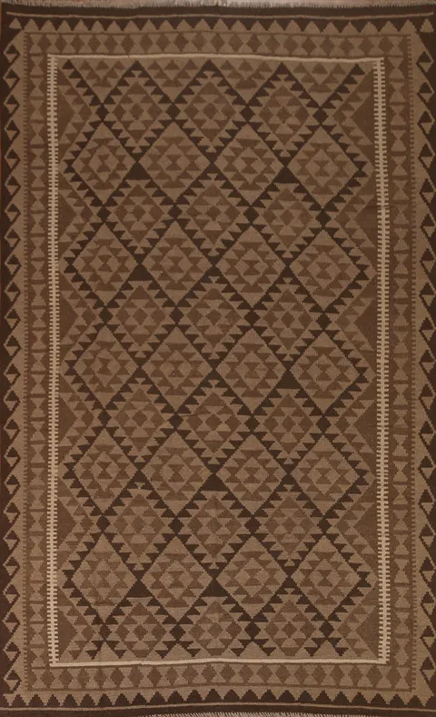 Geometric Kilim Wool Area Rug 7x10