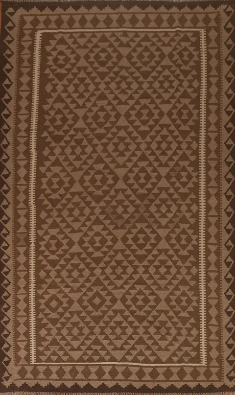 Brown Kilim Tribal Area Rug 6x10