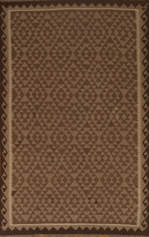 Geometric Kilim Wool Area Rug 7x10