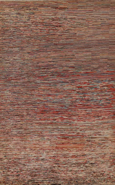 All-Over Gabbeh Kashkoli Striped Area Rug 7x10