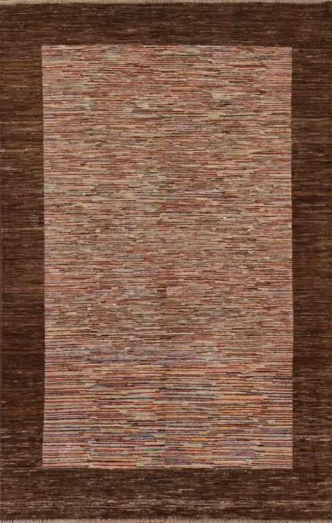 Striped Gabbeh Kashkoli Oriental Area Rug 5x8