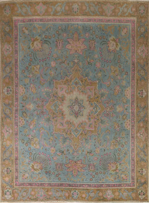 Over-Dyed Distressed Tabriz Persian Area Rug 9x10
