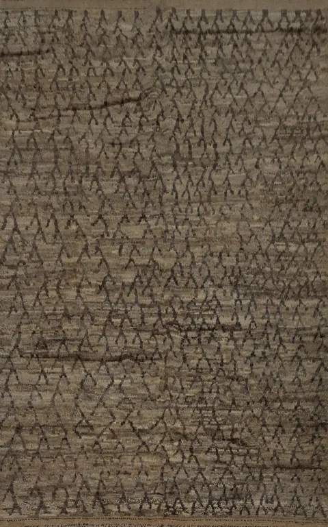 Geometric Charm Elegant Brown Moroccan Area Rug 7x10