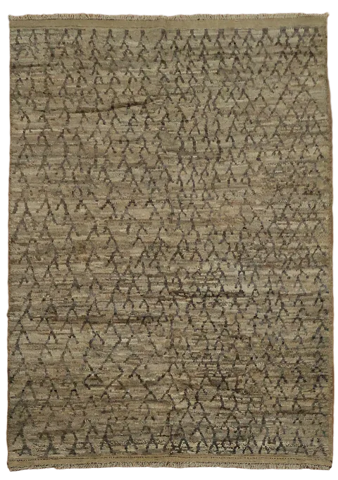 Earth Toned Moroccan Rug with Subtle Geometric Motifs for Any Room 7x10 ft