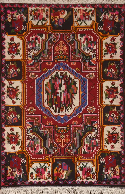 Handmade Bakhtiari Persian Area Rug 3x5