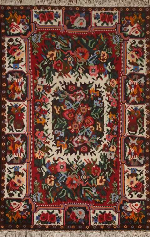 Victorian Style Bakhtiari Persian Area Rug 4x5