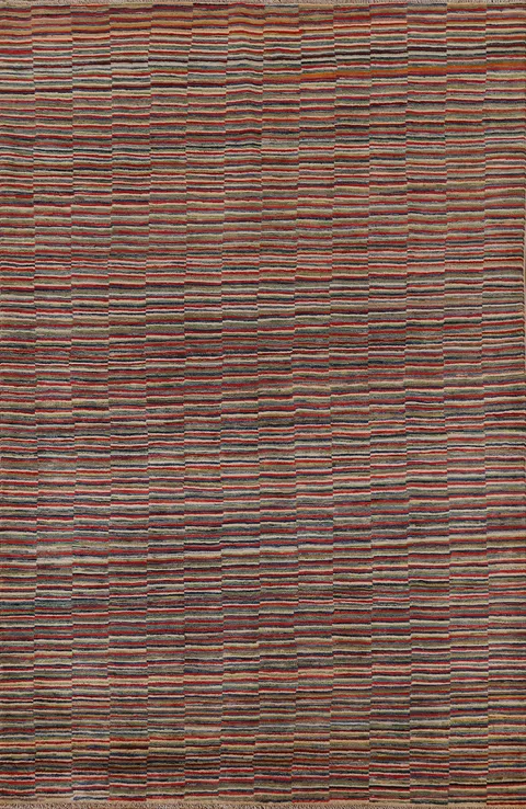 Striped Gabbeh Kashkoli Oriental Area Rug 6x8