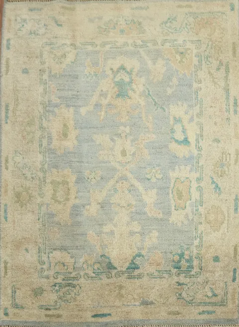 100% Vegetable Dye Oushak Turkish Area Rug 3x4