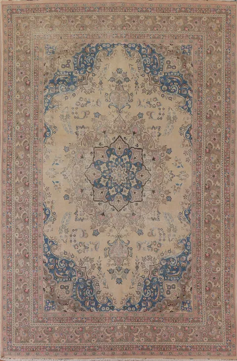 Distressed Mashad Persian Area Rug 8x11