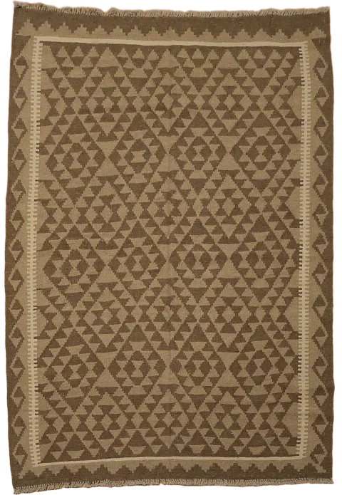 Geometric Kilim Wool Area Rug 5x7