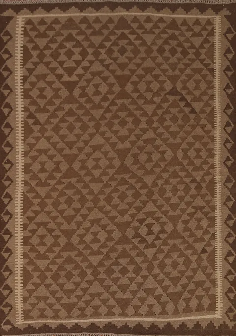 Brown Kilim Oriental Area Rug 5x7