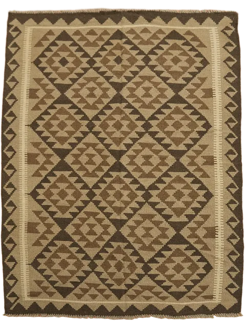 Southwestern-Inspired Geometric Flat-Weave Kilim Rug 5x7 ft
