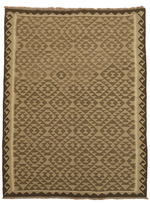 Brown Kilim Tribal Area Rug 7x10