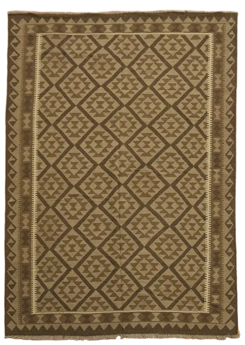 Brown Kilim Tribal Area Rug 7x10