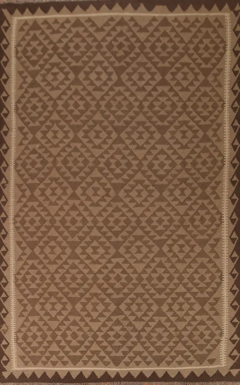 Geometric Kilim Wool Area Rug 7x10