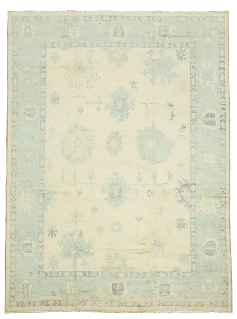 Vegetable Dye Oushak Large Area Rug 10x14