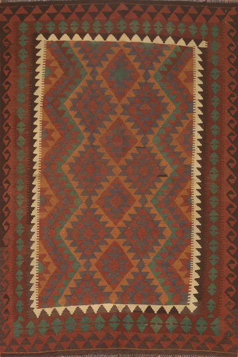 Hand-Woven Kilim Oriental Area Rug 5x7
