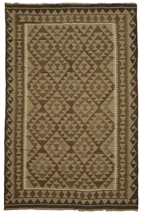 Brown Kilim Tribal Area Rug 5x8