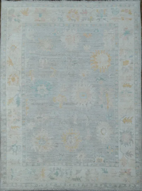 All Over Vegetables Dye Oushak Vegetable Dye Area Rug 5x7