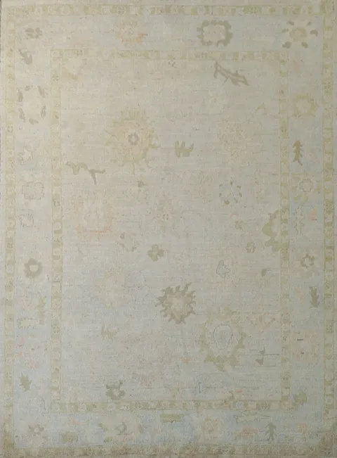 Vegetable Dye Oushak Turkish Area Rug 5x7 ft