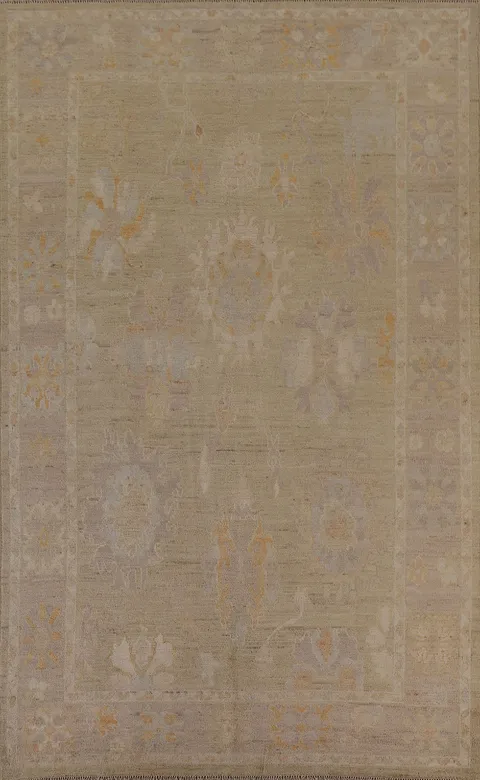 Vegetable Dye Oushak Turkish Area Rug 6x9