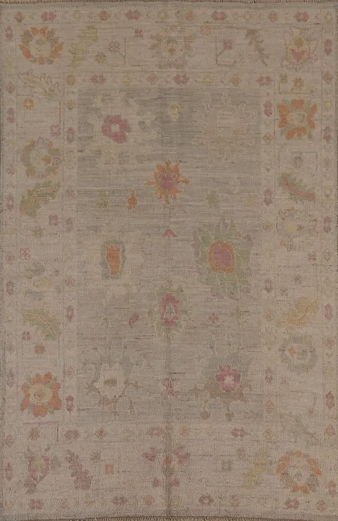 Vegetable Dye Oushak Turkish Area Rug 5x7