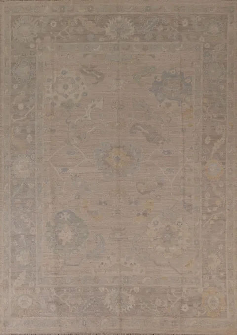 Floral Oushak Vegetable Dye Area Rug 8x10