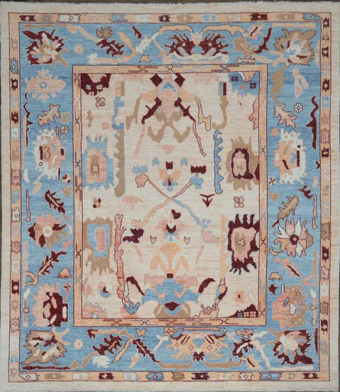 Vegetable Dye Oushak Turkish Area Rug 8x10
