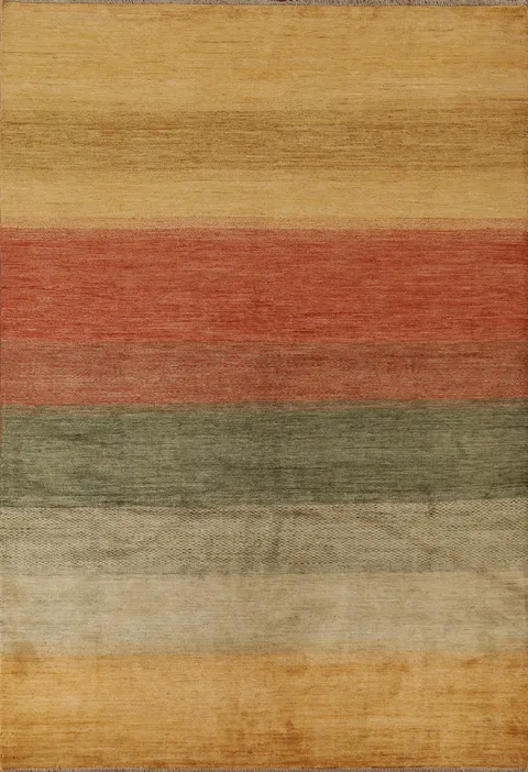 Striped Gabbeh Kashkoli Area Rug 6x8