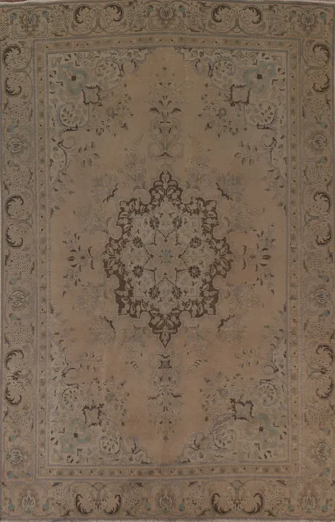 Distressed Vintage Tabriz Persian Area Rug 8x11