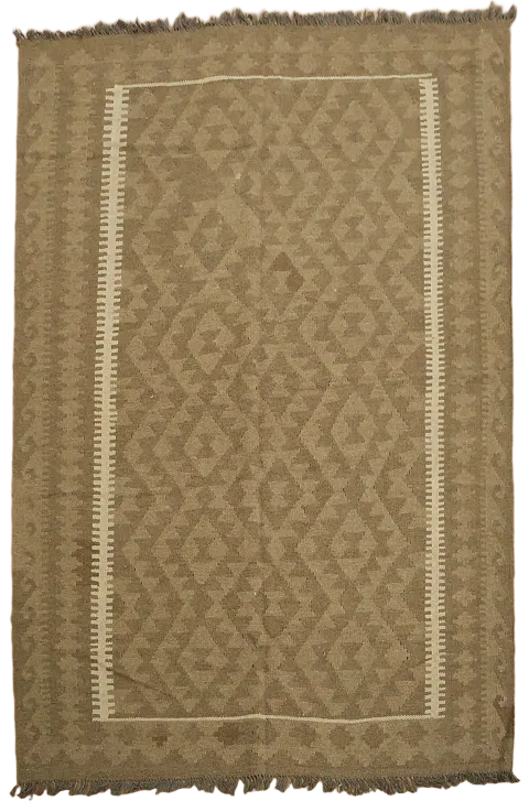 Geometric Kilim Wool Area Rug 5x6