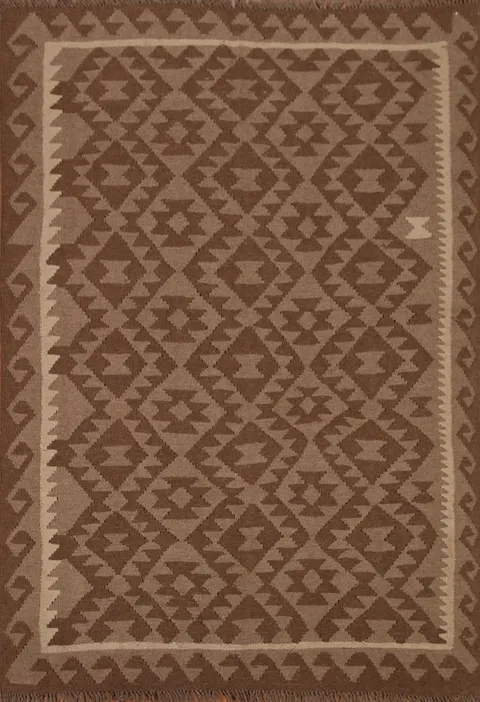 Geometric Kilim Wool Area Rug 5x6