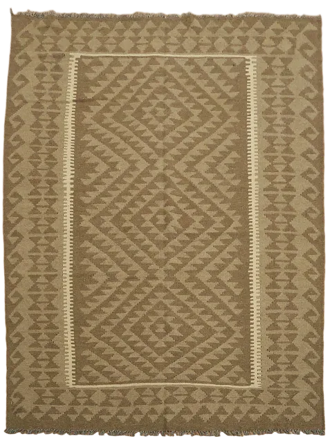 Geometric Kilim Wool Area Rug 5x7
