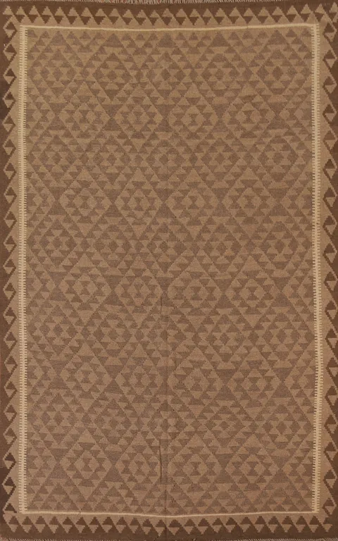 Wool Kilim Geometric Area Rug 7x10