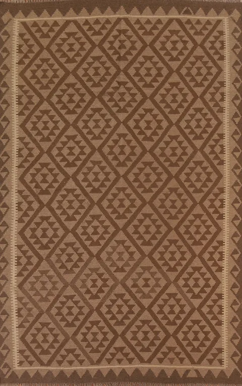 Brown Kilim Oriental Area Rug 7x9