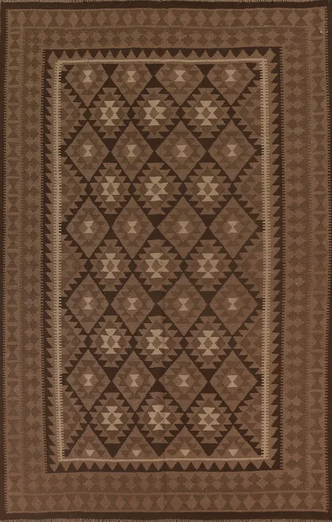 Brown Kilim Oriental Area Rug 7x10